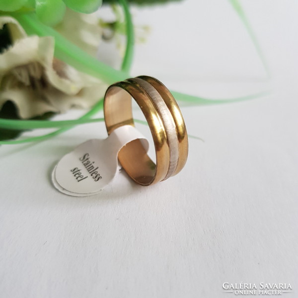 Brand New Gold Tone Matte Silver Band Ring - US Sizes 8 and 10