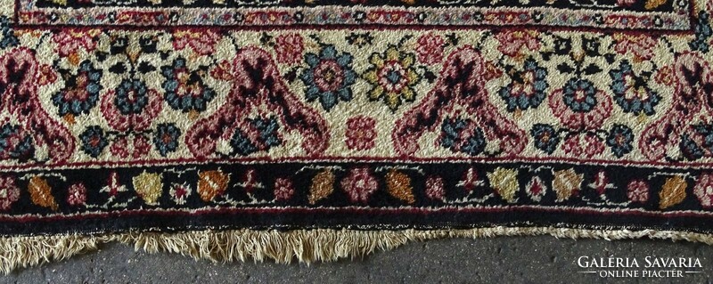 1L026 antique circa 1920 hand-knotted black large oriental patterned Persian rug 177x352 cm