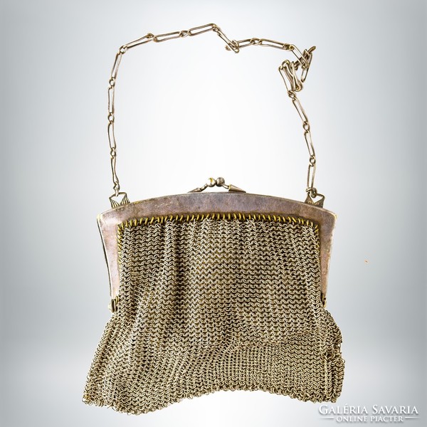 Antique theater bag with wire and metal closure