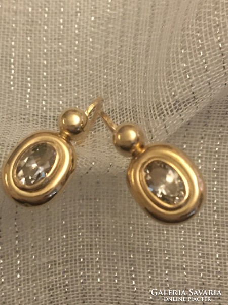 Old gold stone earrings