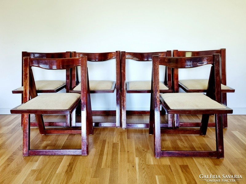 Mid-century folding chairs (6 pcs.)