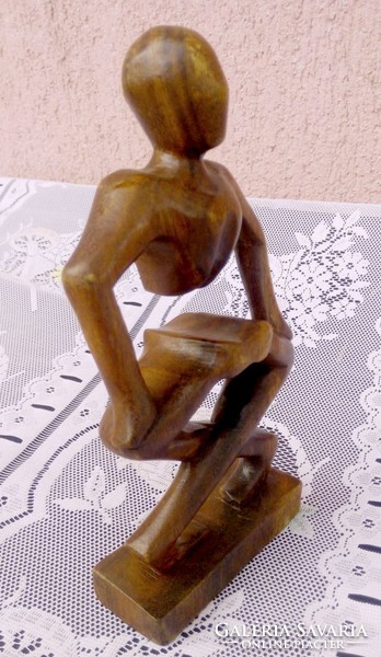 A varázsló tánca, Art Deco faragott szivartartó figura, népművészeti szobrász munka. Ritkaság