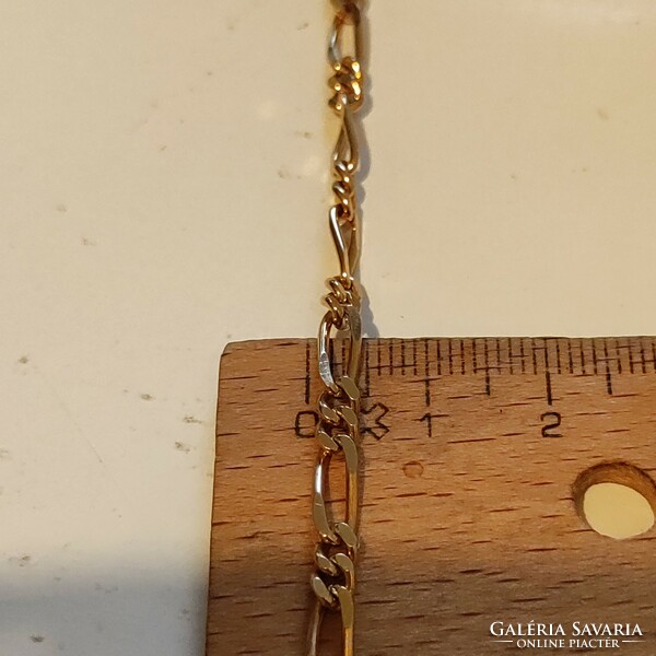 Új jelzett figaro fazonú aranyozott acél karkötő 20cm