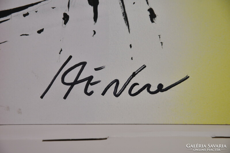 A painting with the signature of Tamás Hencze.