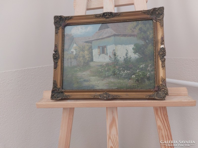 (K) village house painting Zorkóczy gy. Signo with 37x27 cm frame