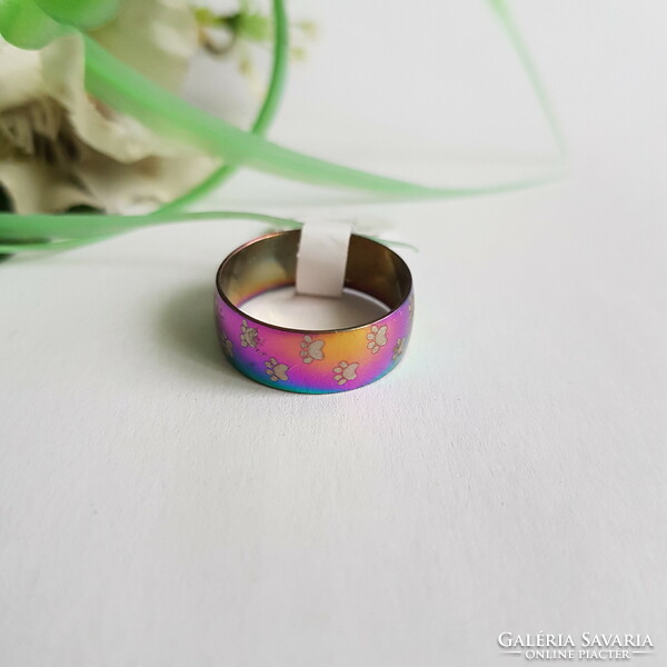 Brand New Rainbow Paw Print Ring - US Sizes 8 and 10