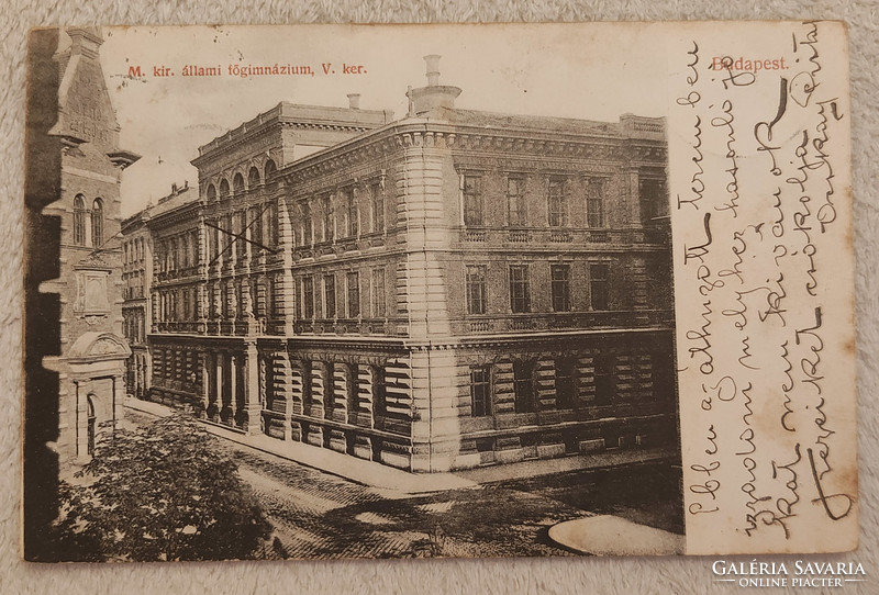 Hungarian Royal State High School (v. Ker. Markó utca 29-31.) Postcard from 1907