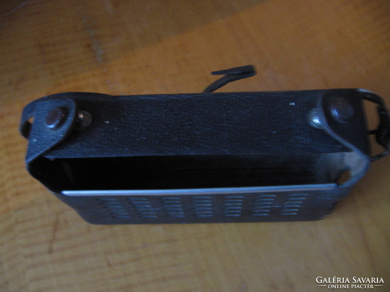 Retro sokol radio in leather case, with earphones