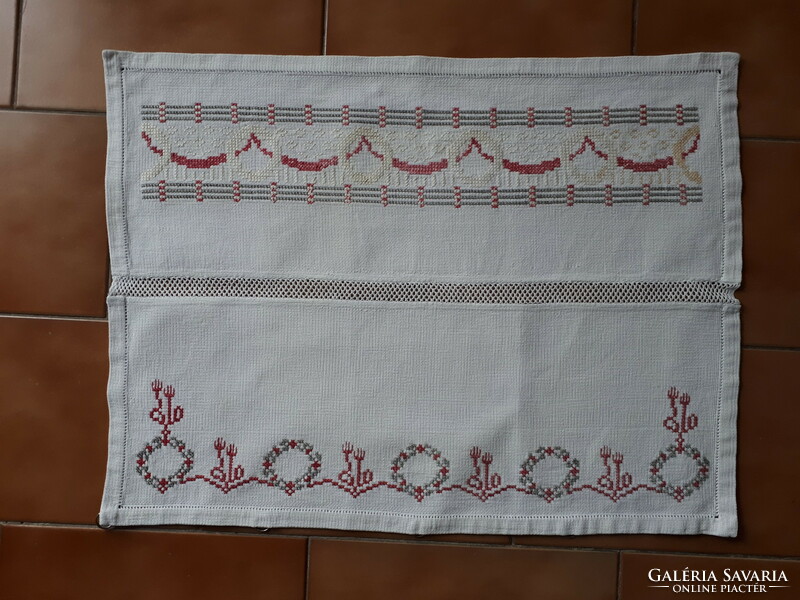 Old cross stitch wall protector / tablecloth