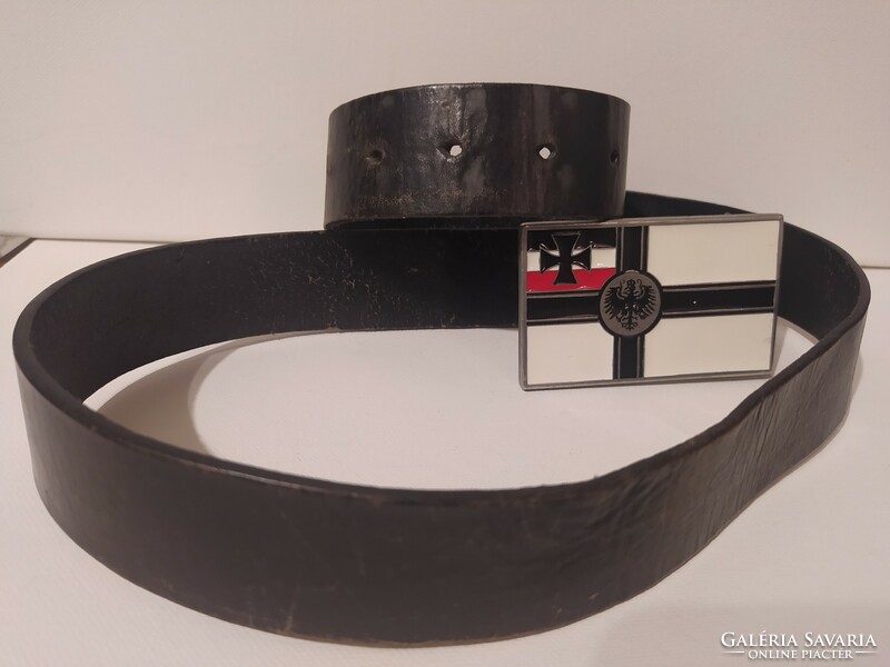 German marine imperial flag leather belt
