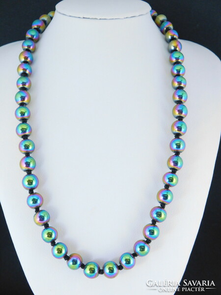 14K gold hematite rainbow necklace