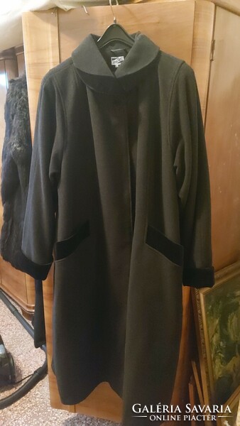 Elegáns hosszú szövet kabát sötét szürke modern XXL