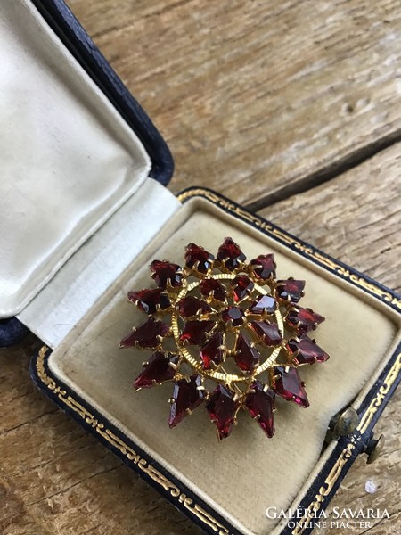 Brooch decorated with old Czech glass stones