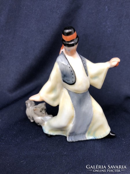 Shepherd of Herend with the Puli dog porcelain figure (7cm) rz