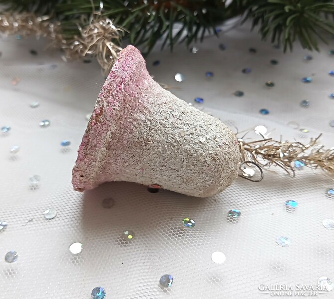 Old salt paper and paper glass Christmas tree ornament angelic bell 4.5X4.5Cm