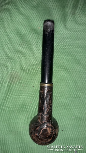 Antique straight stem wooden pipe 12 cm as shown in the pictures