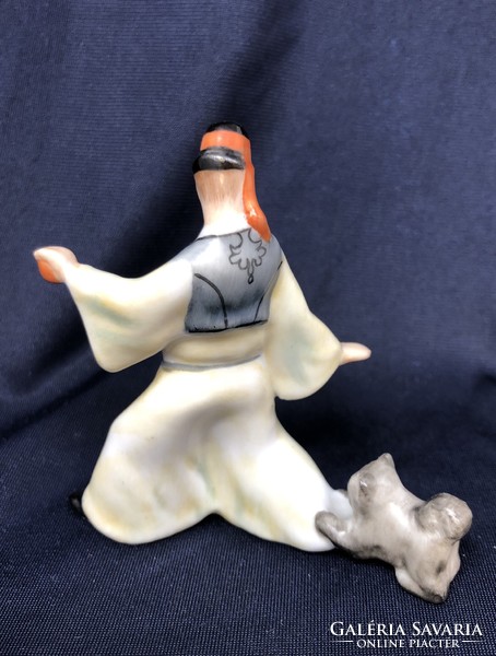 Herendi Juhász a pulikutyával porcelán figura (7cm) RZ