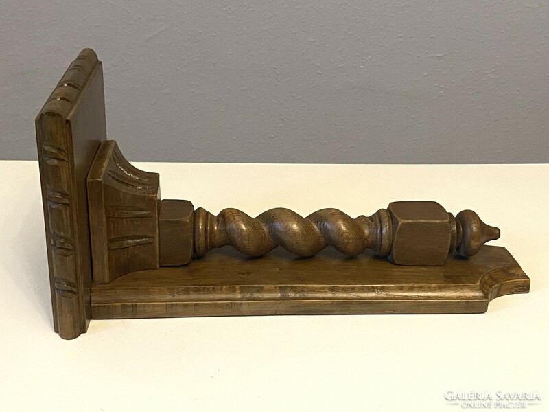 Twisted Pattern Colonial Wood Wall Shelf Flower Stand Statue Holder