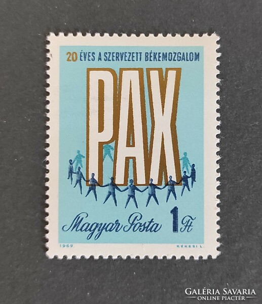 1969. 20 Éves A Szervezett Békemozgalom ** postatiszta bélyeg