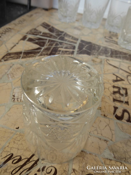 Polished crystal glasses / 6 pcs /, polished crystal soda/water