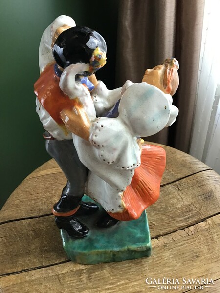 Old hand-painted large ceramic statue