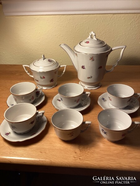 Zsolnay incomplete porcelain coffee set with elf ears.