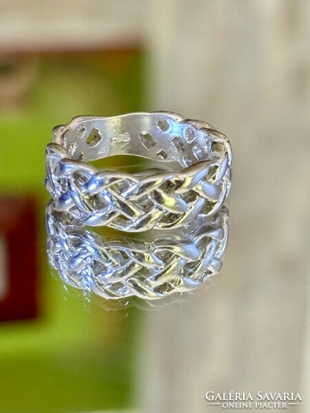 Különleges, áttört mintás, masszív ezüst gyűrű