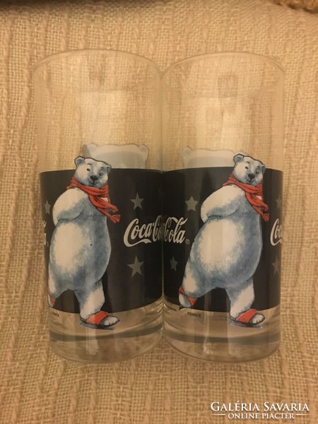 2 pieces of coca cola glass
