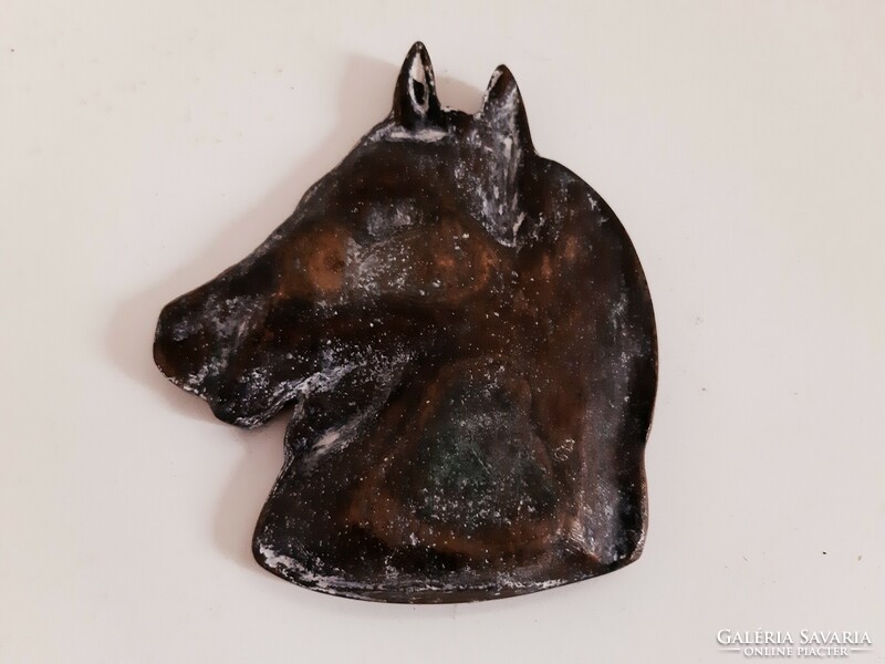 Old bronze horse head ashtray /szolnok/