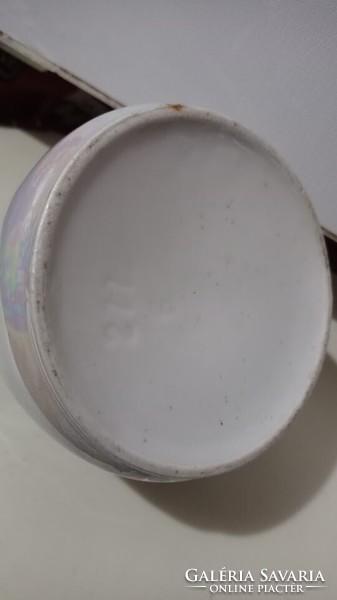 Antique German? Iridescent porcelain sugar bowl