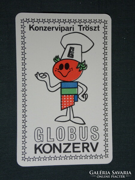 Card calendar, globus cannery trust, Budapest, graphic designer, advertising figure, 1970, (5)