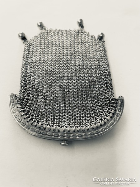 Silver chain link purse