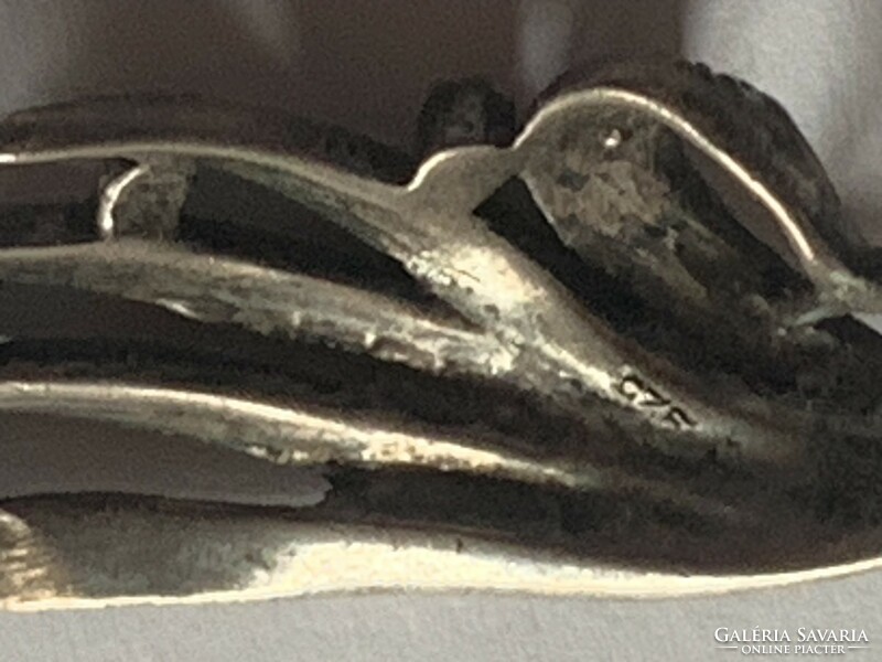 Silver pendant - mid-century 925 marcasite