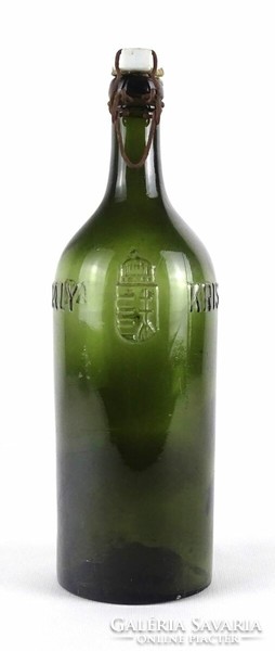 1M281 Régi címeres KRISTÁLY üveg palack 29.5 cm
