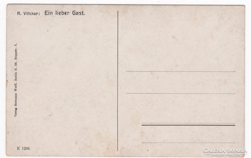A dear guest / r. Völcker: ein lieber gast - painting postcard