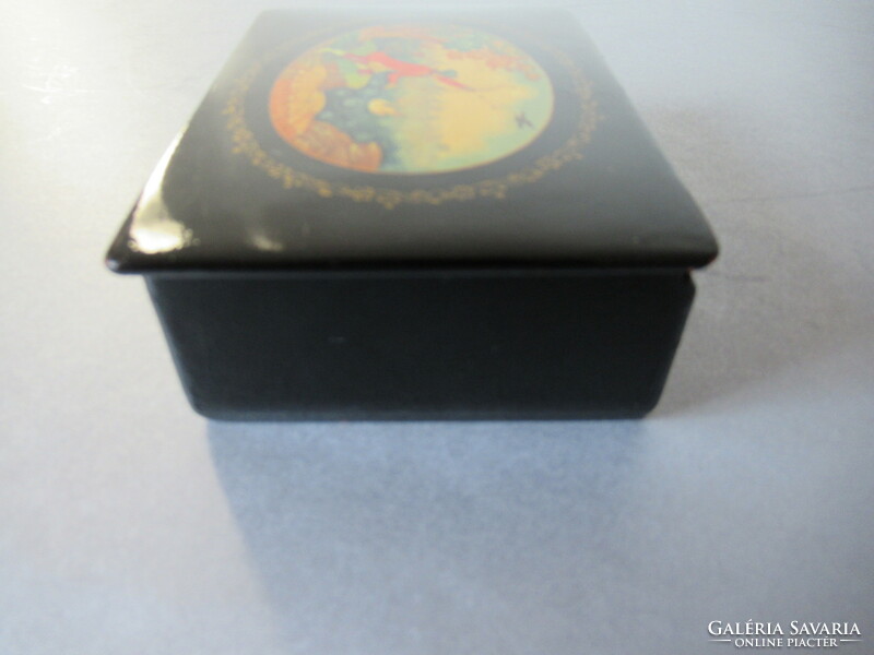 Old Russian lacquer box (mstera), marked