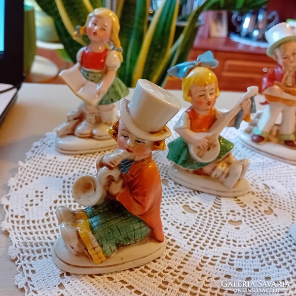 Antique German 5 musical porcelain children. The price applies to all 5 pieces!