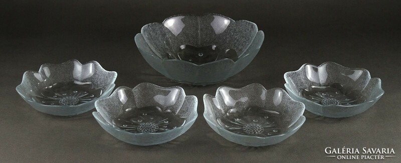 1Q266 retro glass compote snack set