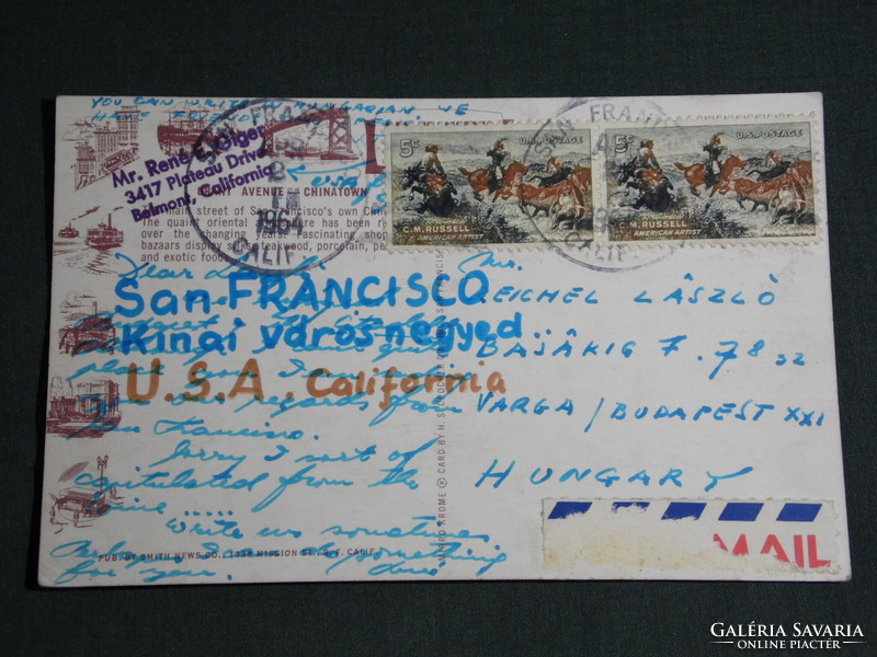 Képeslap, Postcard, USA, Chinatown ,San Francisco, California, Kínai negyed