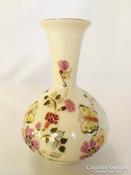 Butterfly vase with a narrow neck by Zsolnay. Flawless! (No.: 24/206.)