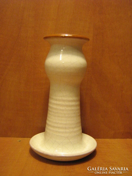 Signed Hungarian ceramic candle holder