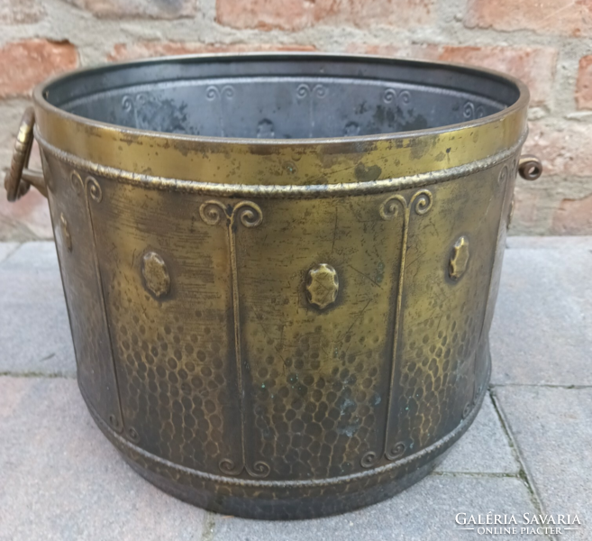 Huge art nouveau copper potted planter. Negotiable.