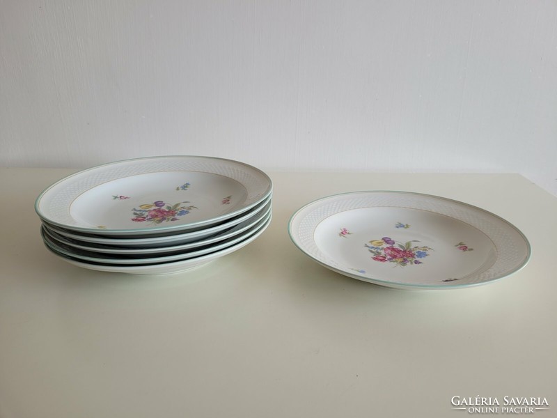 Thomas Germany porcelán tányér virágmintás 6 db