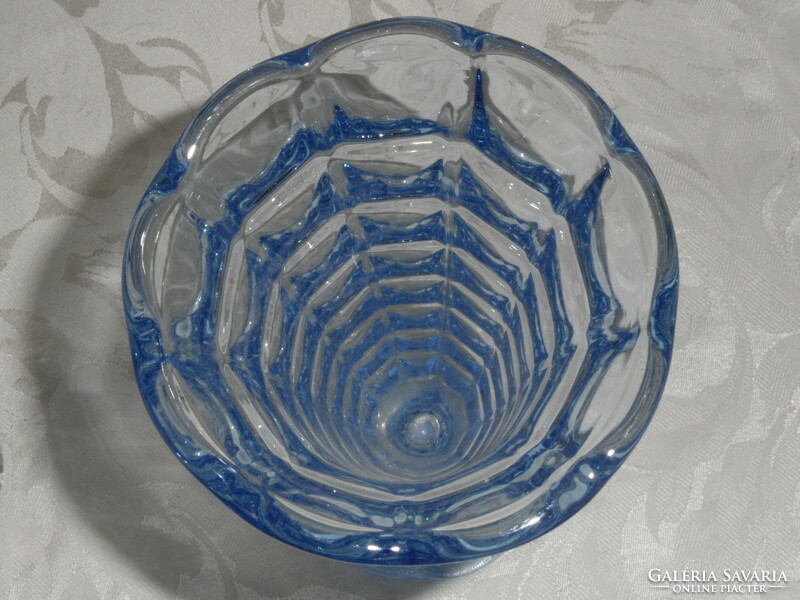 Art deco blue base glass vase