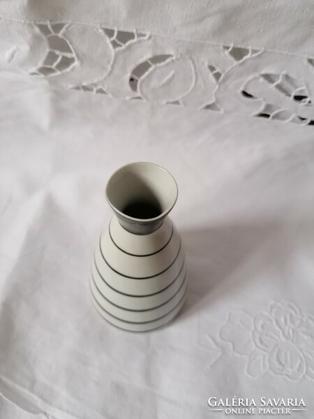 A very rare modern vase with black and white stripes from Köbánya