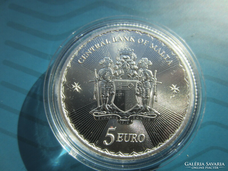 Malta Central Bank 2023 1 uncia 0.999ag szín befektetési ezüst érme