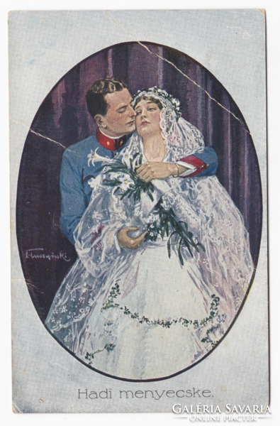 War bride - painting postcard