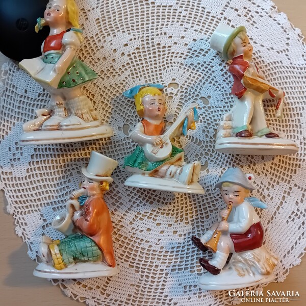 Antique German 5 musical porcelain children. The price applies to all 5 pieces!