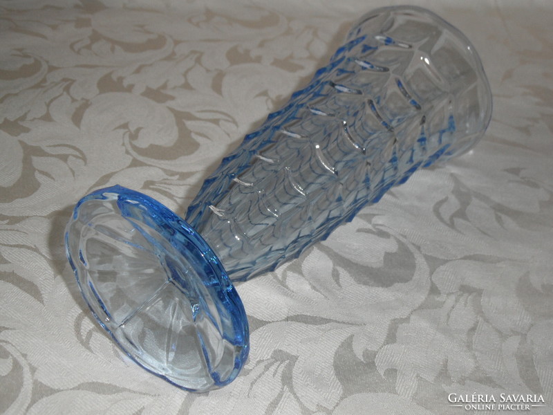 Art deco blue base glass vase