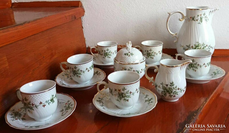 Hollóháza Erika coffee set for 6 people